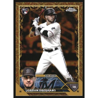 2023 Topps Chrome Gilded Collection Gold Etch #139 Jordan Groshans RC