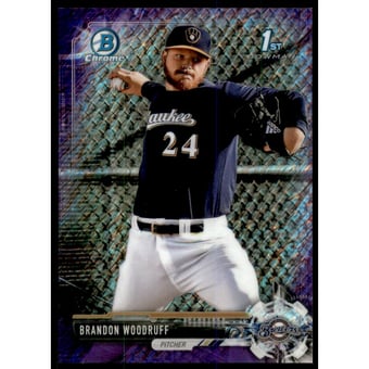 2017 Bowman Chrome Prospects Purple Shimmer Refractors #BCP169 Brandon Woodruff