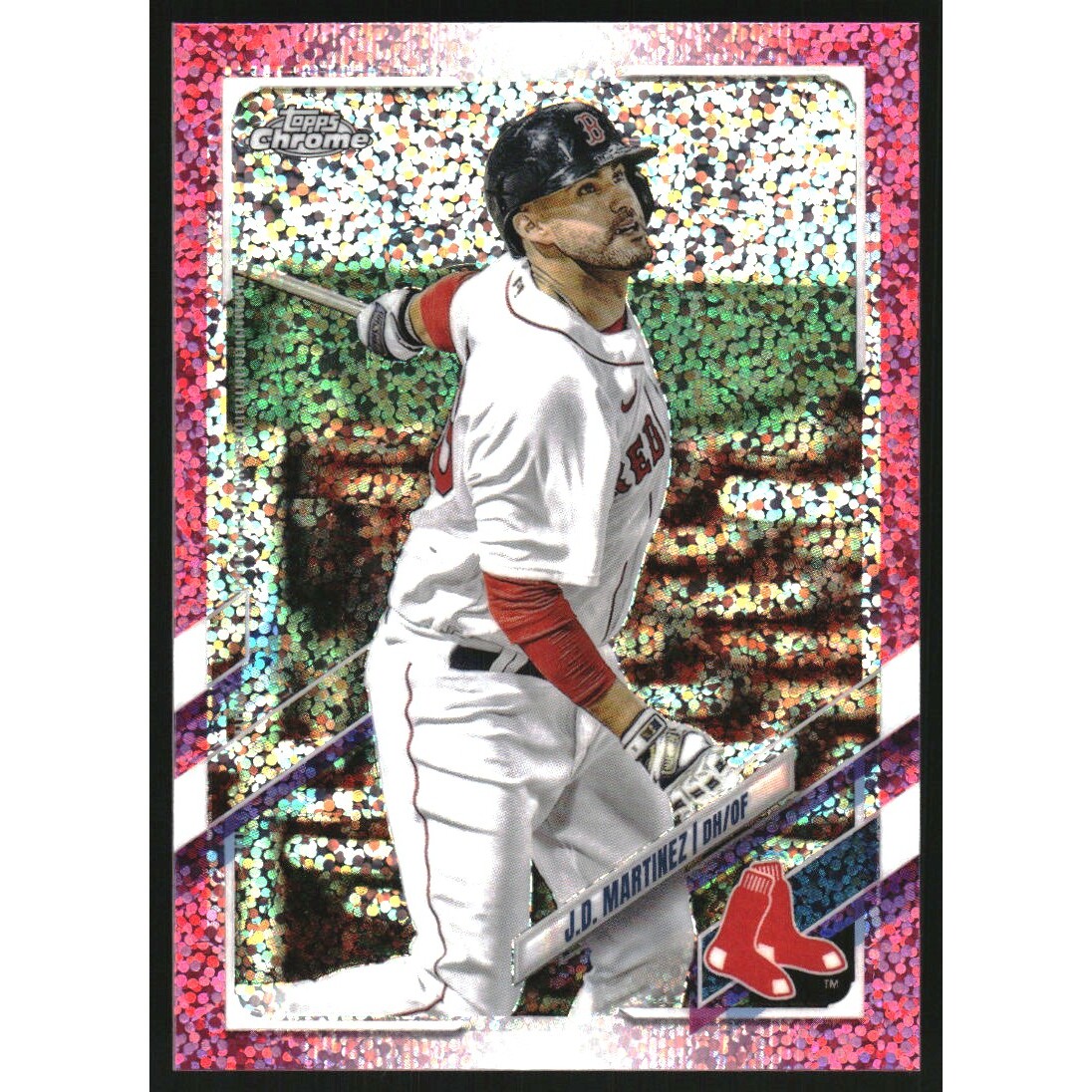 2021 Topps Chrome Magenta Speckle Refractors #95 J.D. Martinez