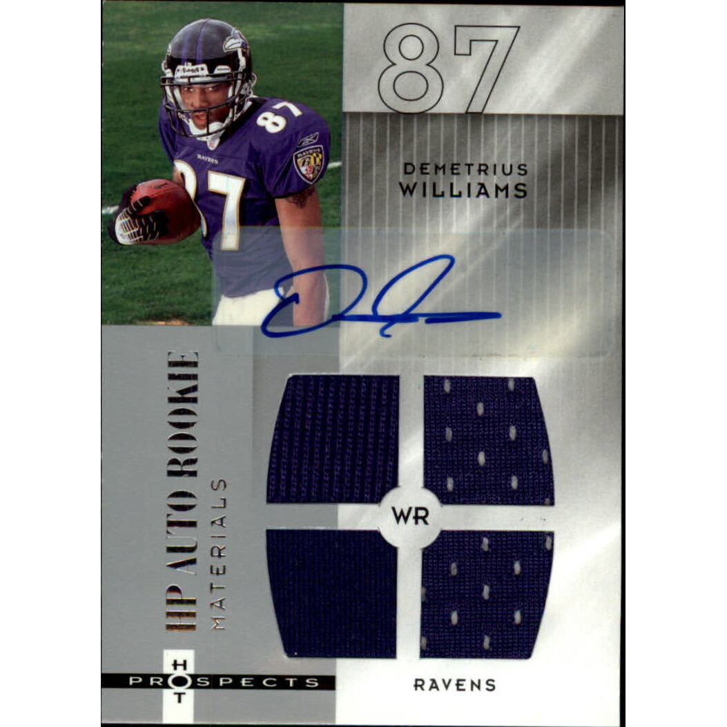 2006 Hot Prospects #204 Demetrius Williams JSY AU RC