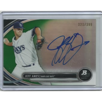 2013 Bowman Platinum Prospect Autographs Green Refractors #JAM Jeff Ames