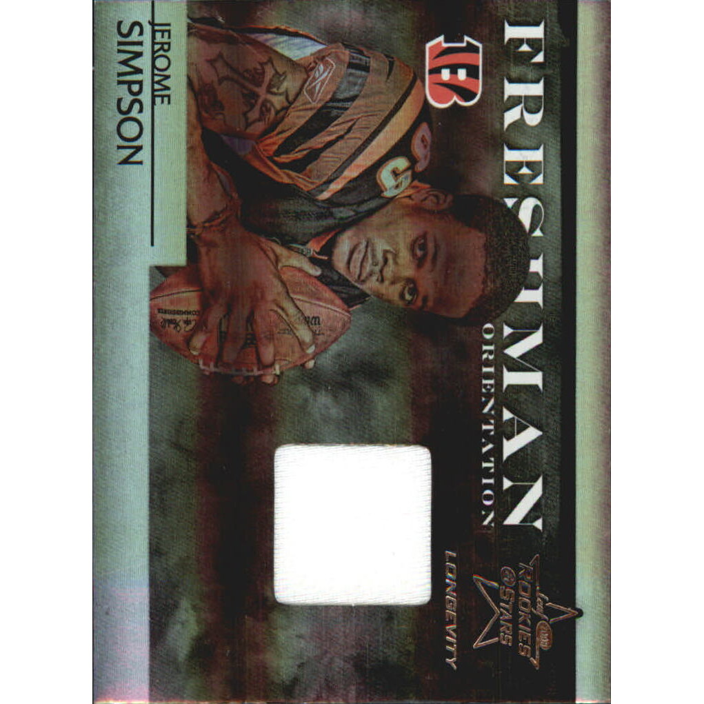 2008 Leaf Rookies and Stars Longevity Freshman Orientation Materials Jerseys #6 Jerome Simpson