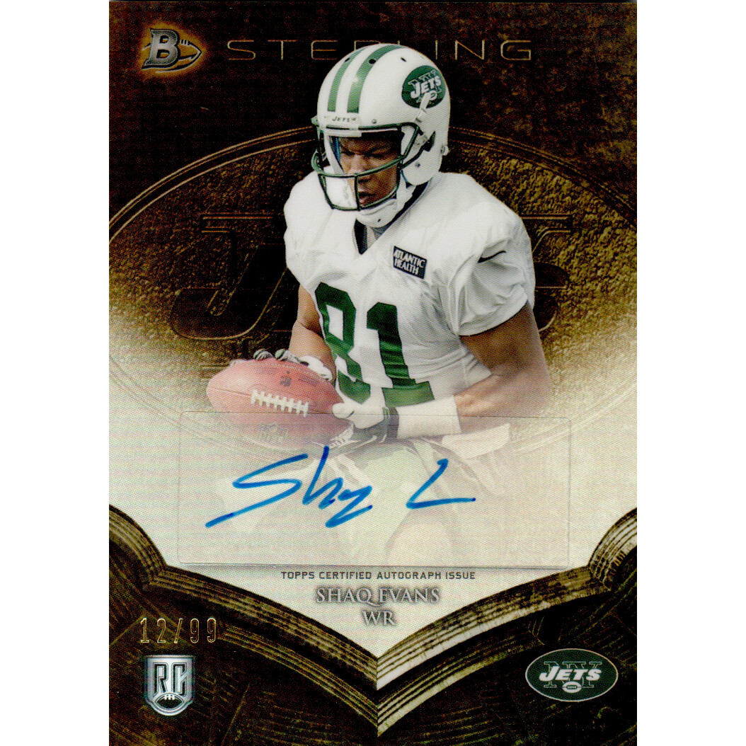 2014 Bowman Sterling Autographs Gold Refractors #BSASE Shaquelle Evans. rookie card picture