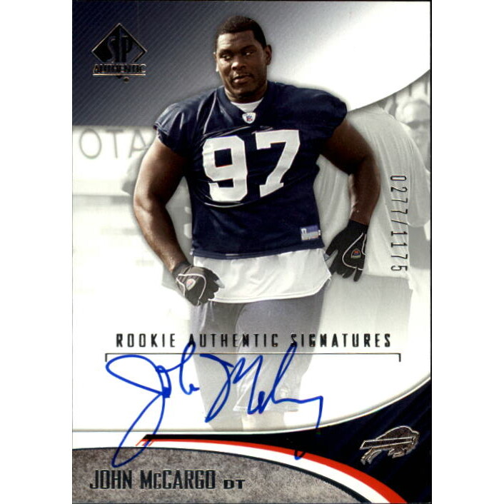 2006 SP Authentic #208 John McCargo AU RC 2006 SP Authentic #208 John McCargo AU RC
