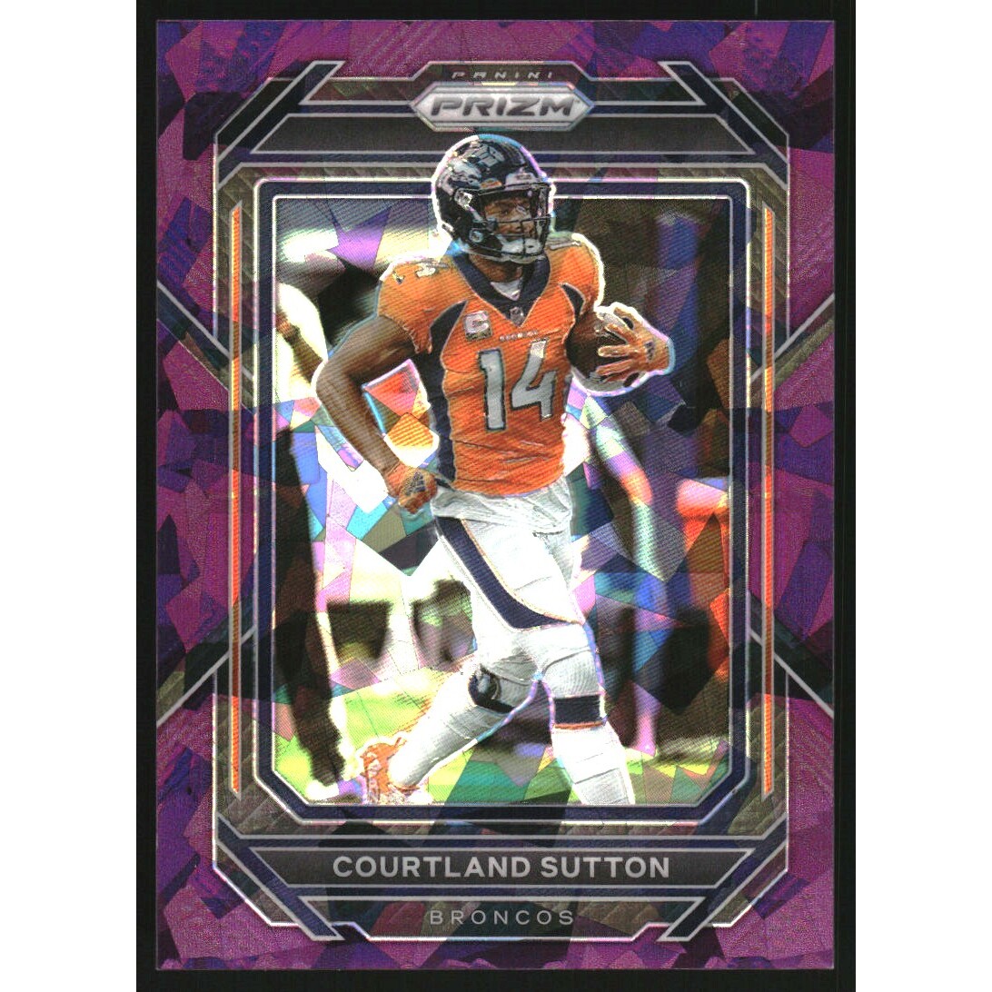 2022 Panini Prizm Prizms Purple Ice #90 Courtland Sutton 2022 Panini Prizm Prizms Purple Ice #90 Courtland Sutton