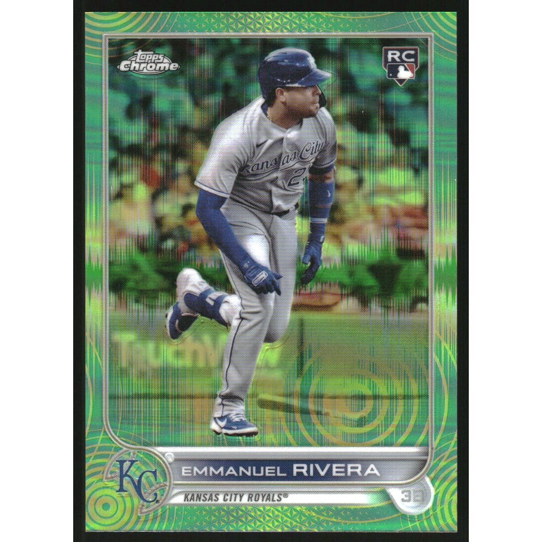2022 Topps Chrome Sonic Green Yellow Sonic Refractors #164 Emmanuel Rivera. rookie card picture