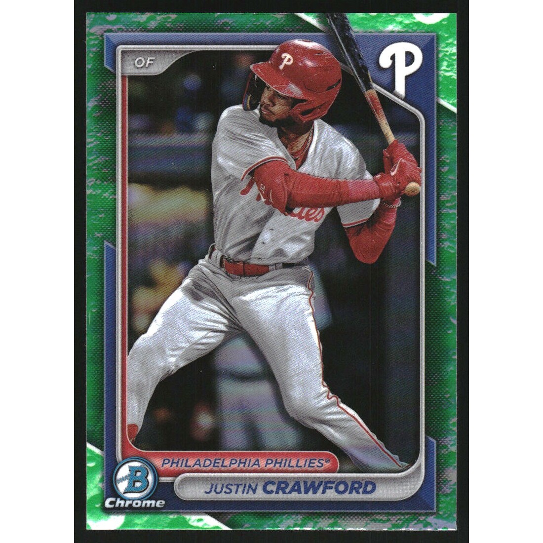 2024 Bowman Chrome Prospects Lunar Glow Refractors #BCP17 Justin Crawford. rookie card picture