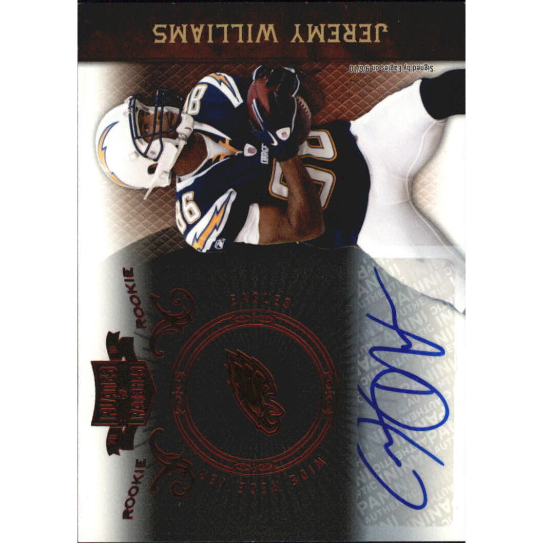 2010 Panini Plates and Patches #149 Jeremy Williams AU/349 RC
