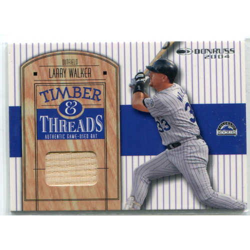 2004 Donruss Timber and Threads #TT30 Larry Walker Bat 2004 Donruss Timber and Threads #TT30 Larry Walker Bat