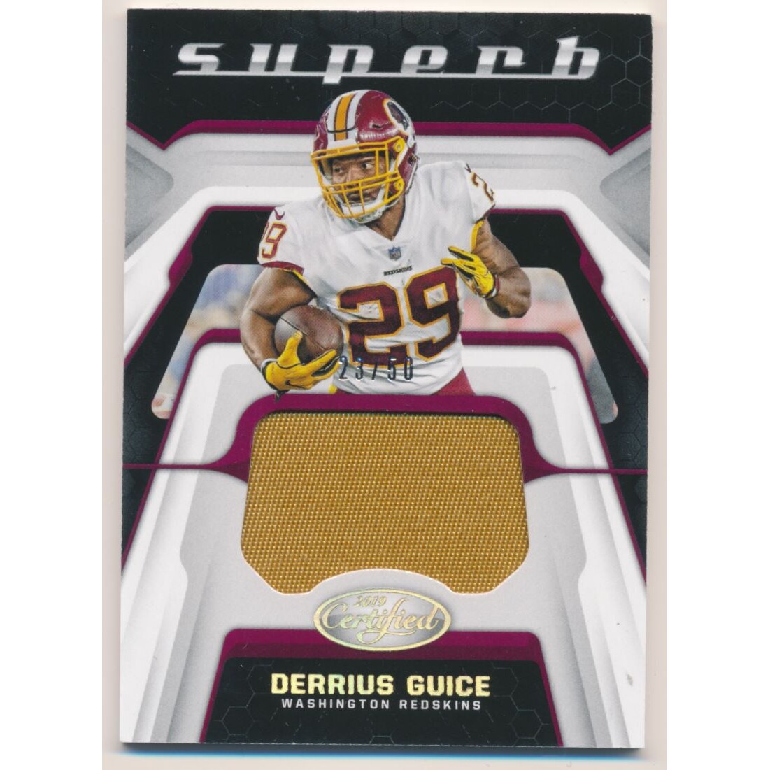 2019 Certified Superb Swatches Prime #27 Derrius Guice/50