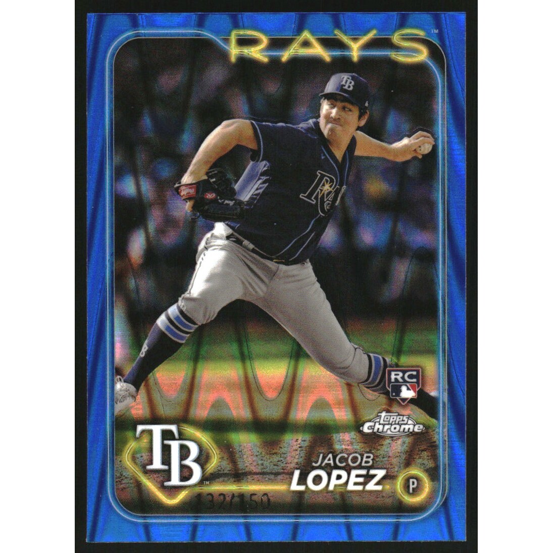 2024 Topps Chrome Blue RayWave Refractors #225 Jacob Lopez