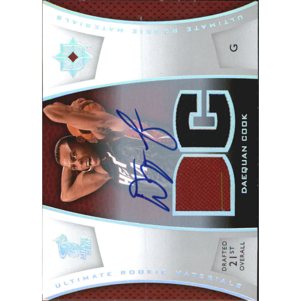2007-08 Ultimate Collection Materials Rookies Autographs #DC Daequan Cook