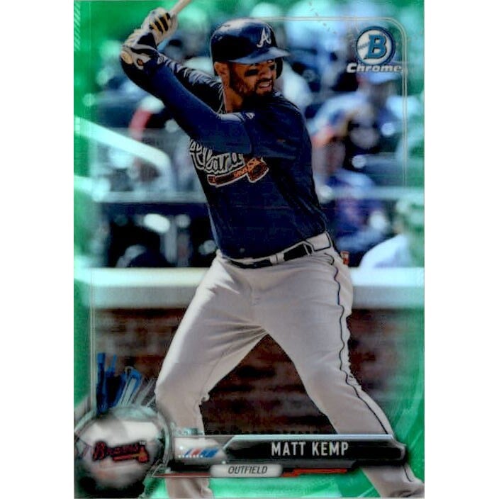 2017 Bowman Chrome Green Refractors #99 Matt Kemp. rookie card picture