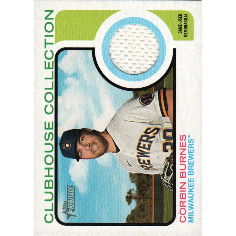 2022 Topps Heritage Clubhouse Collection Relics #CCRCB Corbin Burnes HN