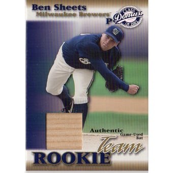 2001 Donruss Class of 2001 Rookie Team Materials #RT11 Ben Sheets Bat/200