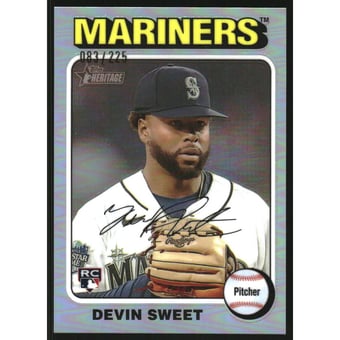 2024 Topps Heritage Chrome Silver Refractors #242 Devin Sweet HN/225