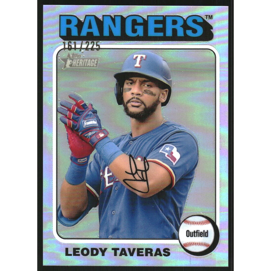 2024 Topps Heritage Chrome Silver Refractors #407 Leody Taveras HN/225