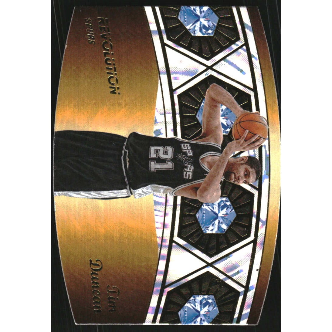 2024-25 Panini Revolution Ring Bearers Fractal #8 Tim Duncan. rookie card picture