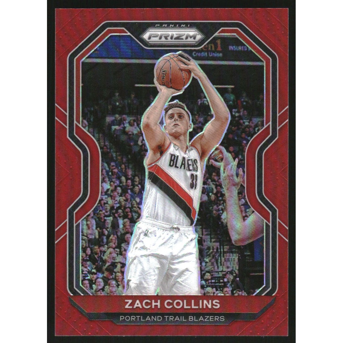2020-21 Panini Prizm Prizms Red #6 Zach Collins. rookie card picture