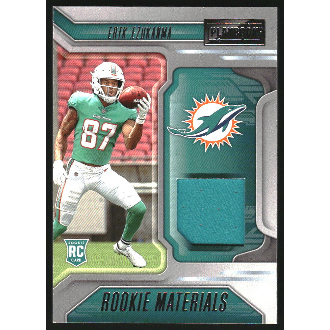2022 Panini Playbook Rookie Materials #42 Erik Ezukanma. rookie card picture