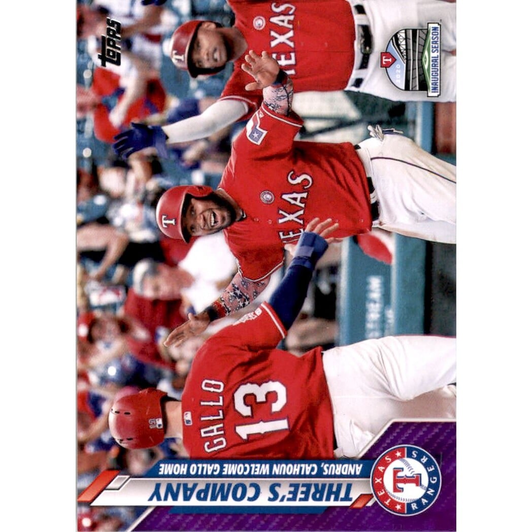 2020 Topps Meijer Purple #365 Three's Company/Elvis Andrus/Willie Calhoun/Joey Gallo