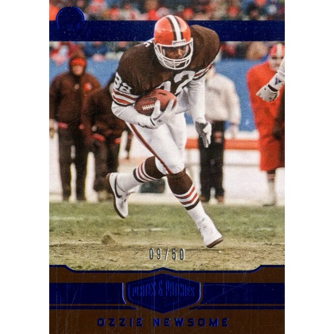 2016 Panini Plates and Patches Blue #136 Ozzie Newsome RET. rookie card picture