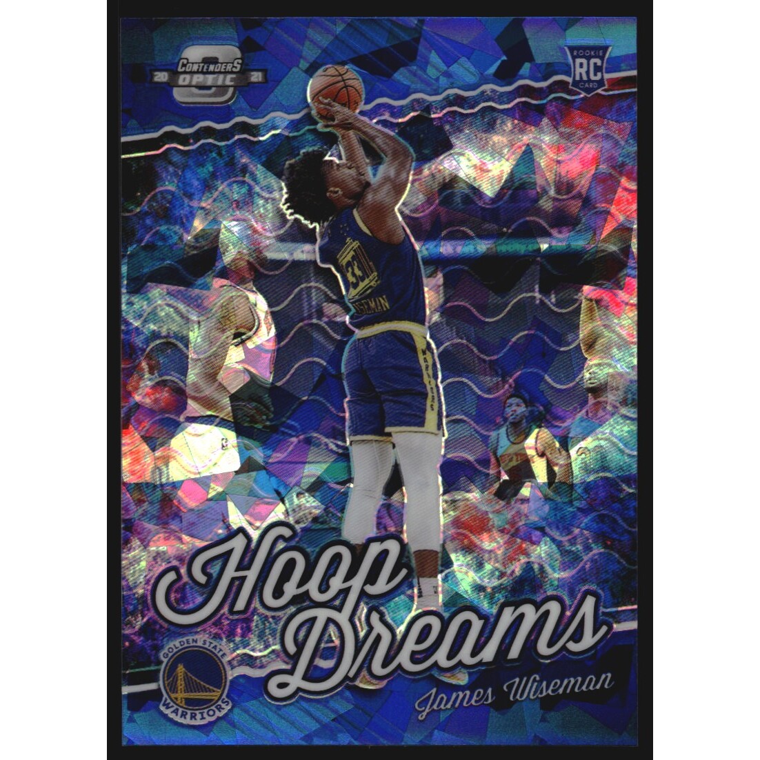 2020-21 Panini Contenders Optic Hoop Dreams Blue Cracked Ice #10 James Wiseman