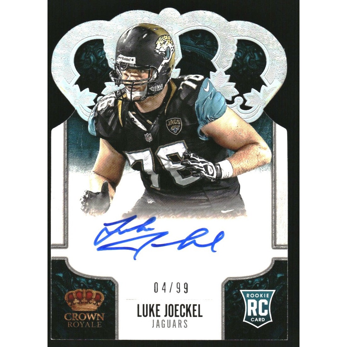 2013 Crown Royale Rookie Signatures Silver Holofoil #163 Luke Joeckel