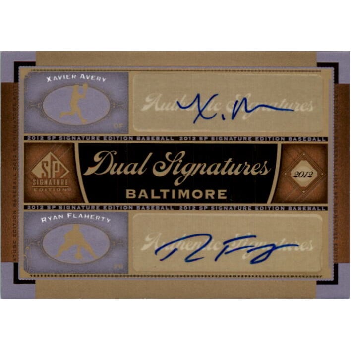 2012 SP Signature Dual Signatures #BAL15 Xavier Avery/Ryan Flaherty F