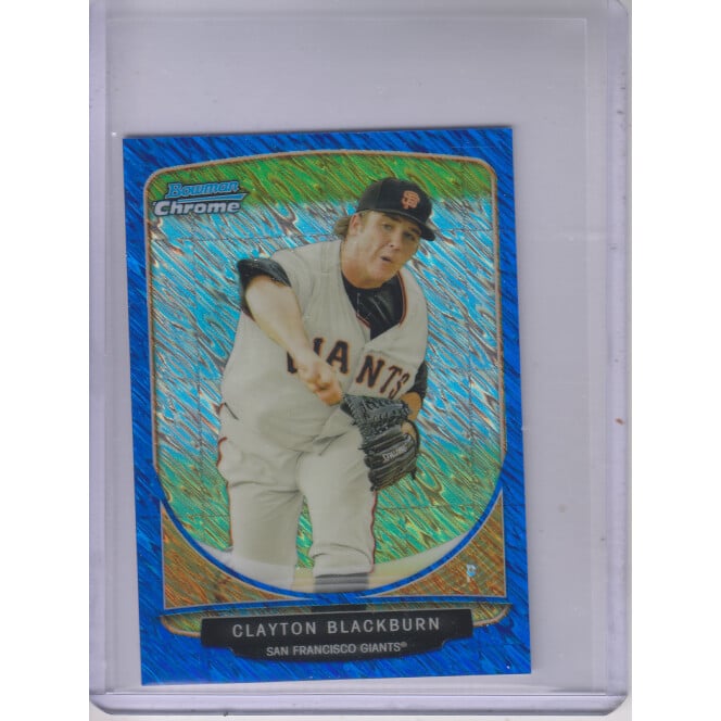 2013 Bowman Chrome Cream of the Crop Mini Blue Wave Refractors #SFG4 Clayton Blackburn