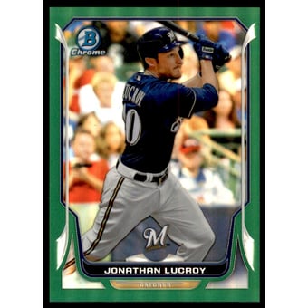 2014 Bowman Chrome Green Refractors #196 Jonathan Lucroy