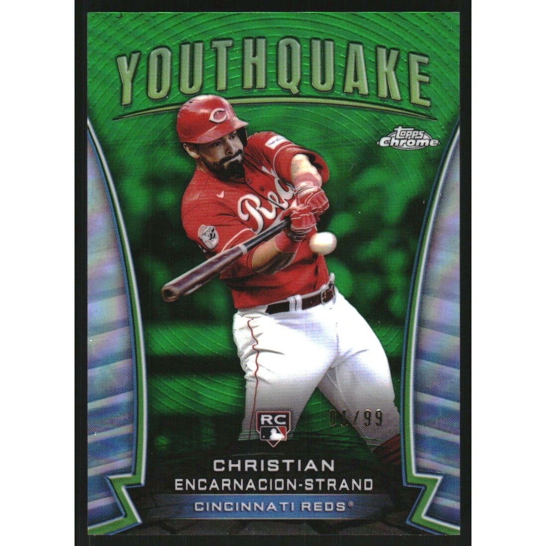 2024 Topps Chrome Youthquake Green Refractors #YQ22 Christian Encarnacion-Strand. rookie card picture
