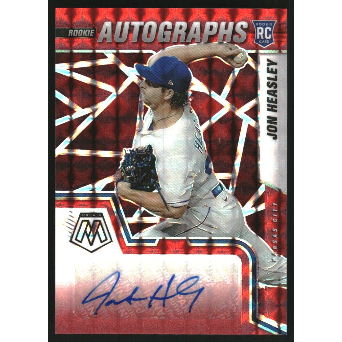2022 Panini Mosaic Rookie Autographs Mosaic Choice Fusion #25 Jon Heasley. rookie card picture