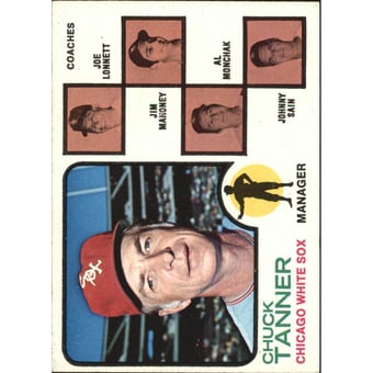 1973 Topps #356 Chuck Tanner MG/Joe Lonnett CO/Jim Mahoney CO/Al Monchak CO/Johnny Sain CO