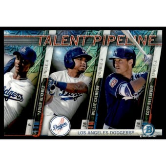 2017 Bowman Chrome Mega Box Talent Pipeline Refractors #TPLAD Yadier Alvarez/Willie Calhoun/Cody Bellinger