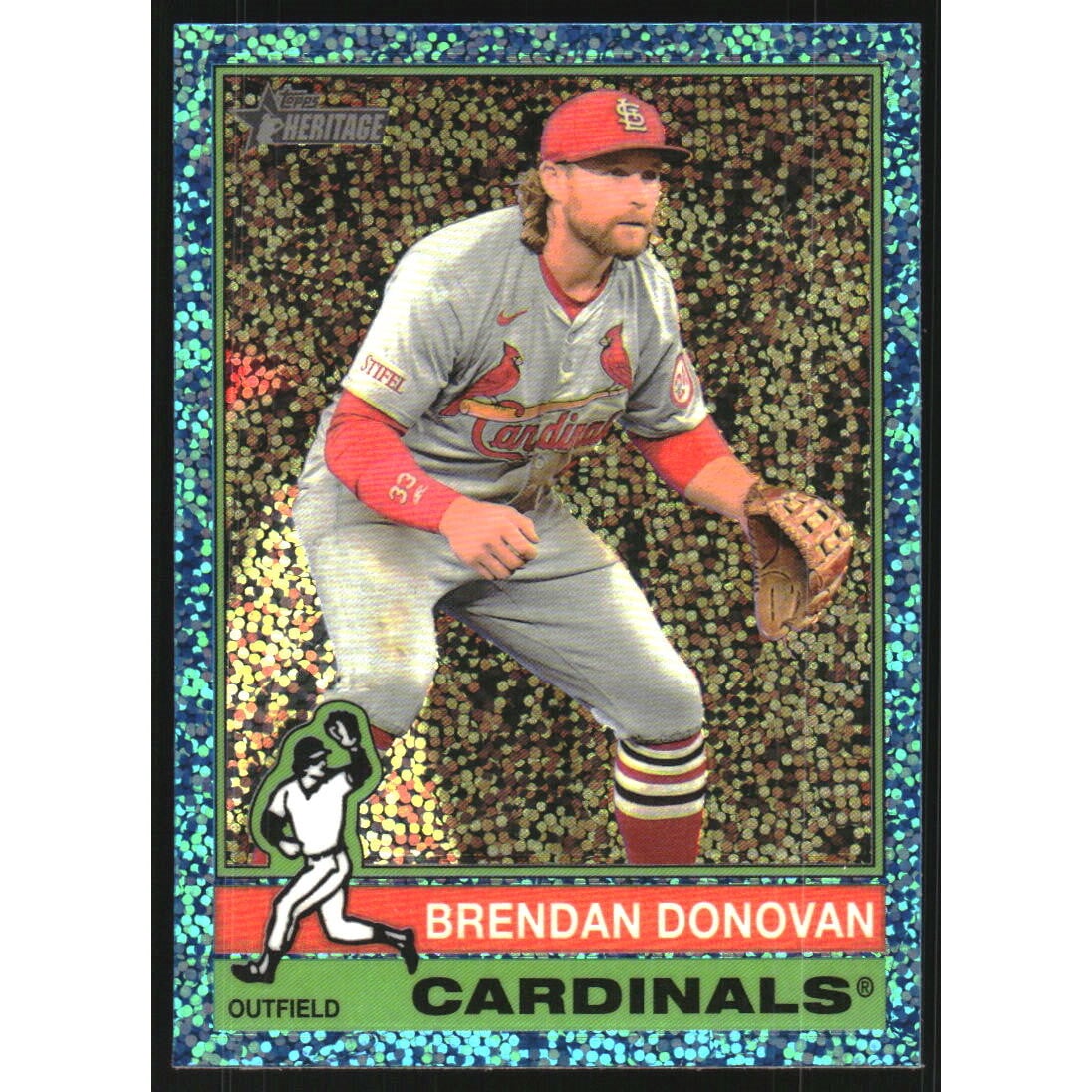 2025 Topps Heritage Chrome Light Blue Sparkle Refractors #225 Brendan Donovan
