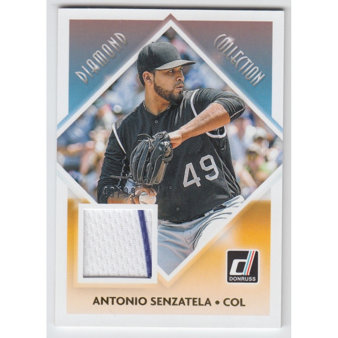 2018 Donruss Diamond Collection Memorabilia Gold #DCAS Antonio Senzatela