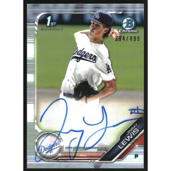 2019 Bowman Chrome Draft Autographs Refractors #CDAJL Jimmy Lewis