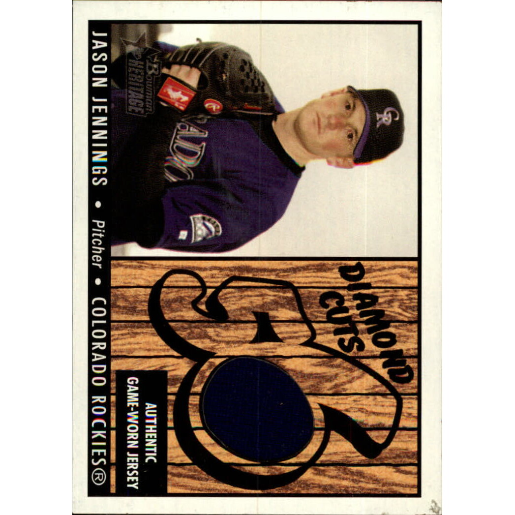 2003 Bowman Heritage Diamond Cuts Relics #JJ Jason Jennings Jsy A. rookie card picture