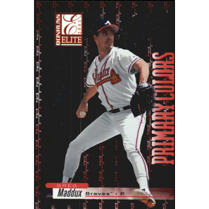 2001 Donruss Elite Primary Colors Red #PC8 Greg Maddux. rookie card picture