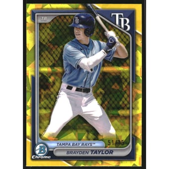 2024 Bowman Chrome Draft Sapphire Yellow Refractors #BDC182 Brayden Taylor