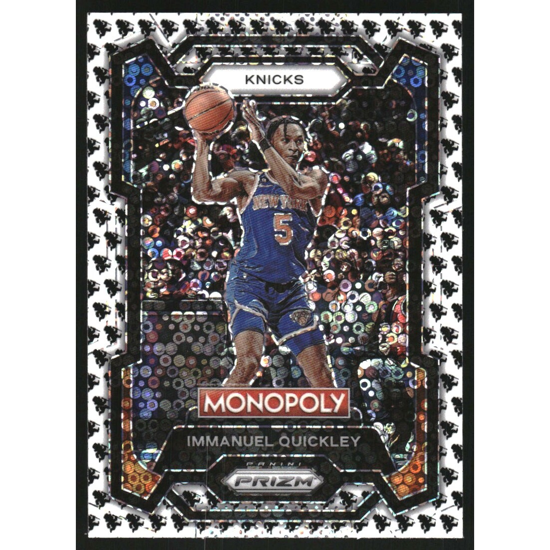 2023-24 Panini Prizm Monopoly Monopoly Man Black and White #60 Immanuel Quickley
