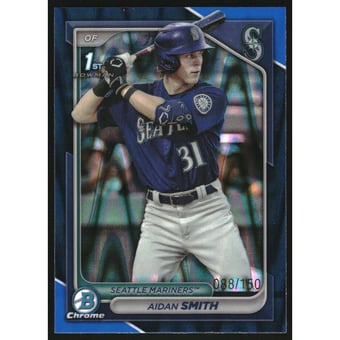2024 Bowman Chrome Prospects Blue RayWave Refractors #BCP45 Aidan Smith
