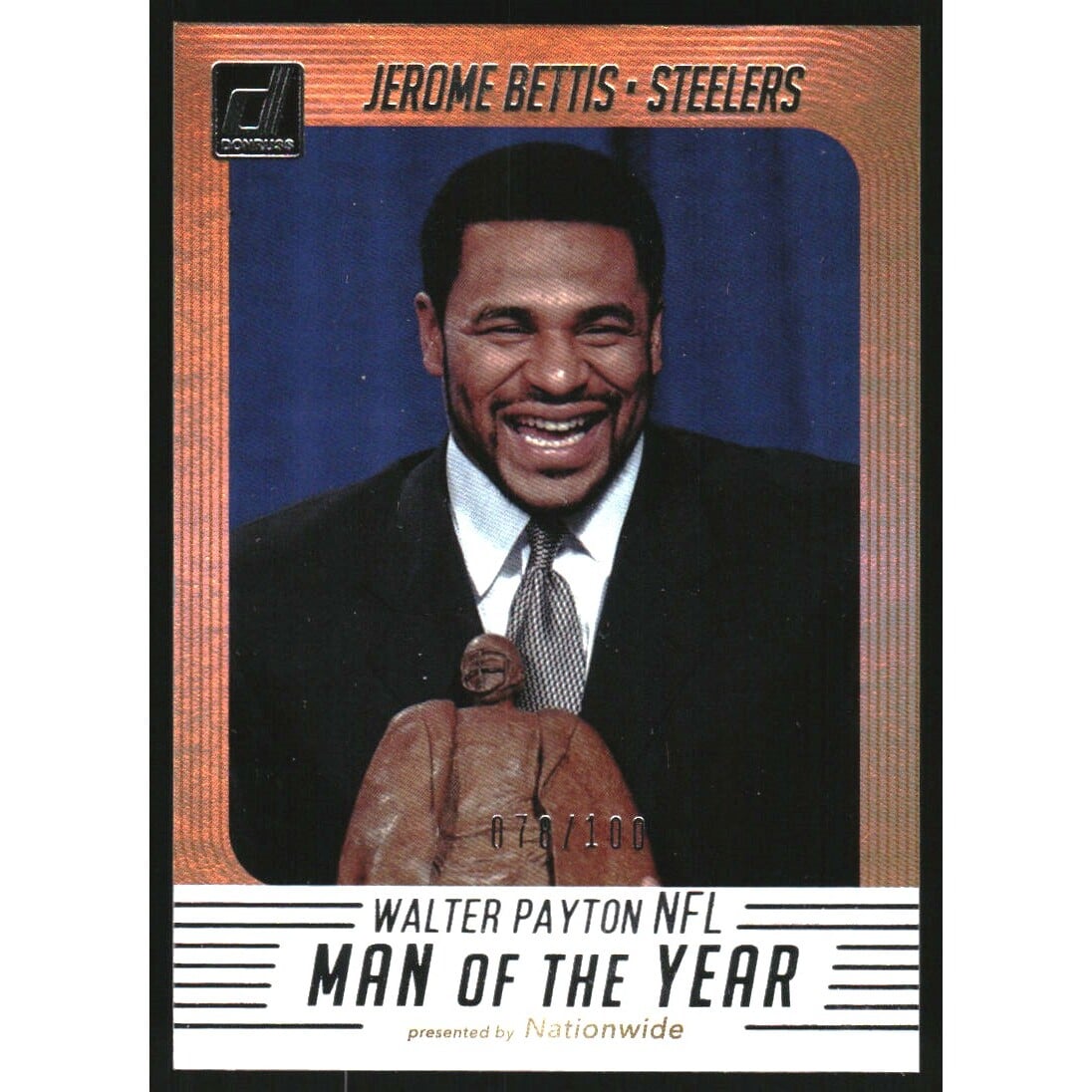 2018 Donruss Walter Payton NFL Man of the Year Holo #11 Jerome Bettis. rookie card picture