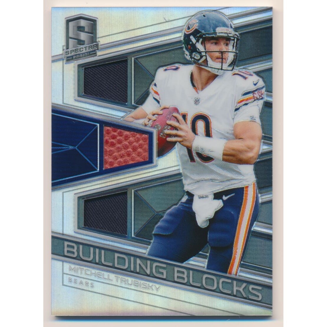 2018 Panini Spectra Building Blocks Materials #13 Mitchell Trubisky. rookie card picture