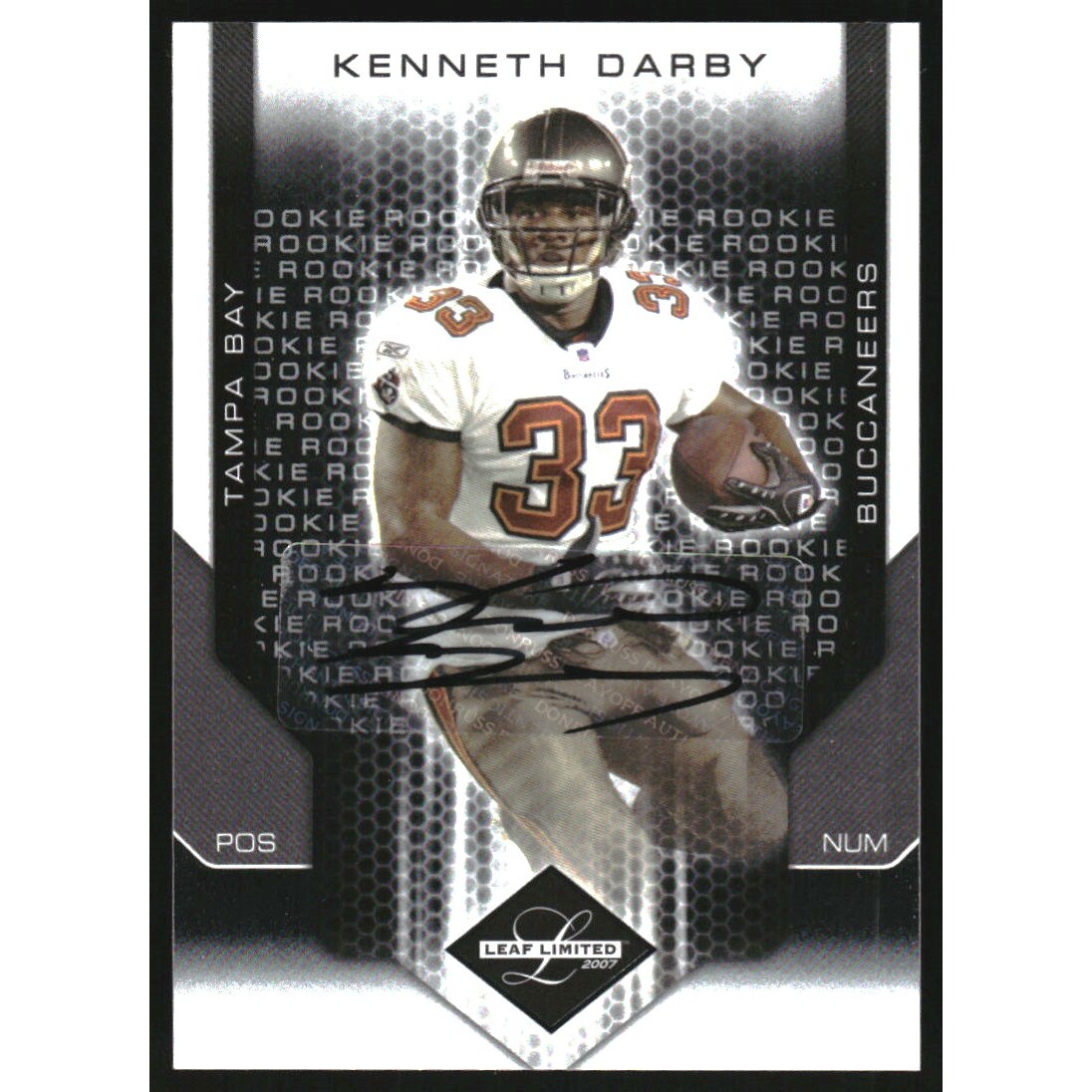 2007 Leaf Limited #287 Kenneth Darby AU RC