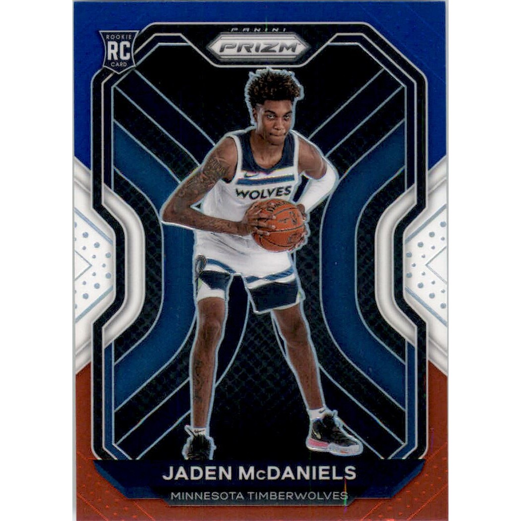 2020-21 Panini Prizm Prizms Red White and Blue #277 Jaden McDaniels