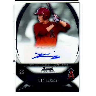 2010 Bowman Sterling Prospect Autographs #TL Taylor Lindsey. rookie card picture