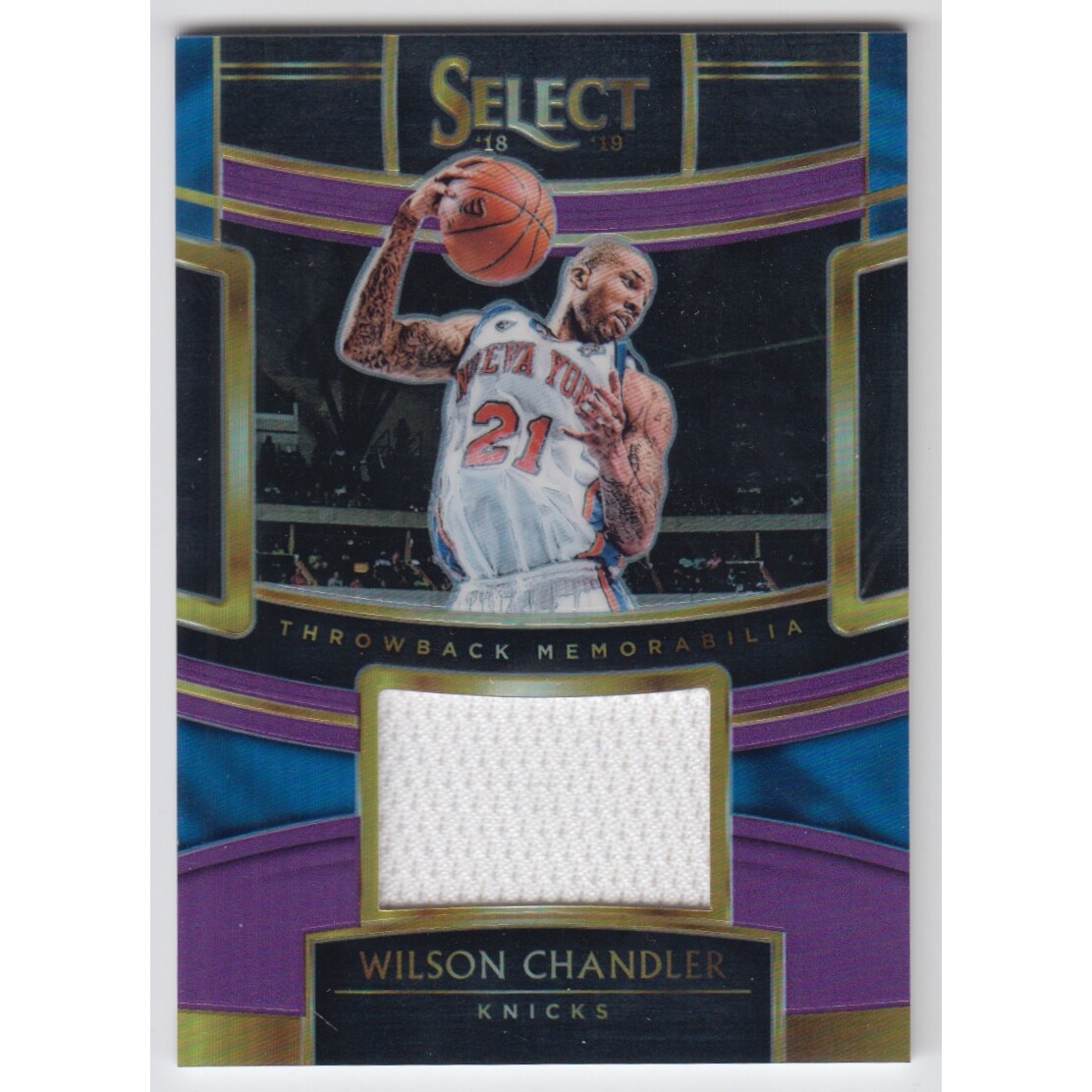 2018-19 Select Throwback Memorabilia Prizms Purple #36 Wilson Chandler