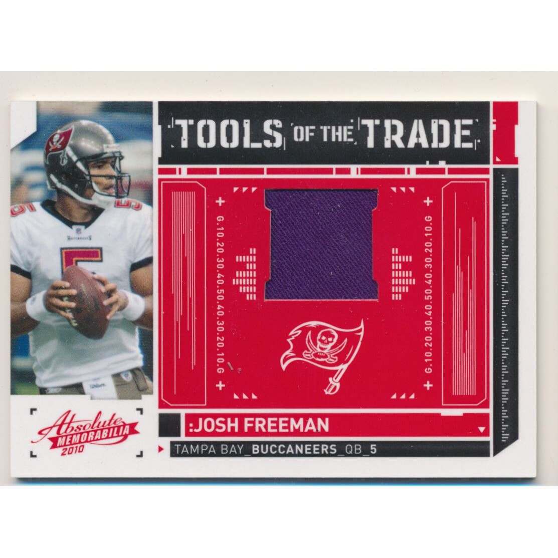 2010 Absolute Memorabilia Tools of the Trade Material Red #7 Josh Freeman/250 2010 Absolute Memorabilia Tools of the Trade Material Red #7 Josh Freeman/250
